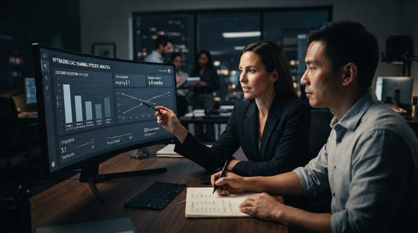 Editorial illustration for Optimizing B2B SaaS Customer Acquisition Cost with Channel-Specific Analysis